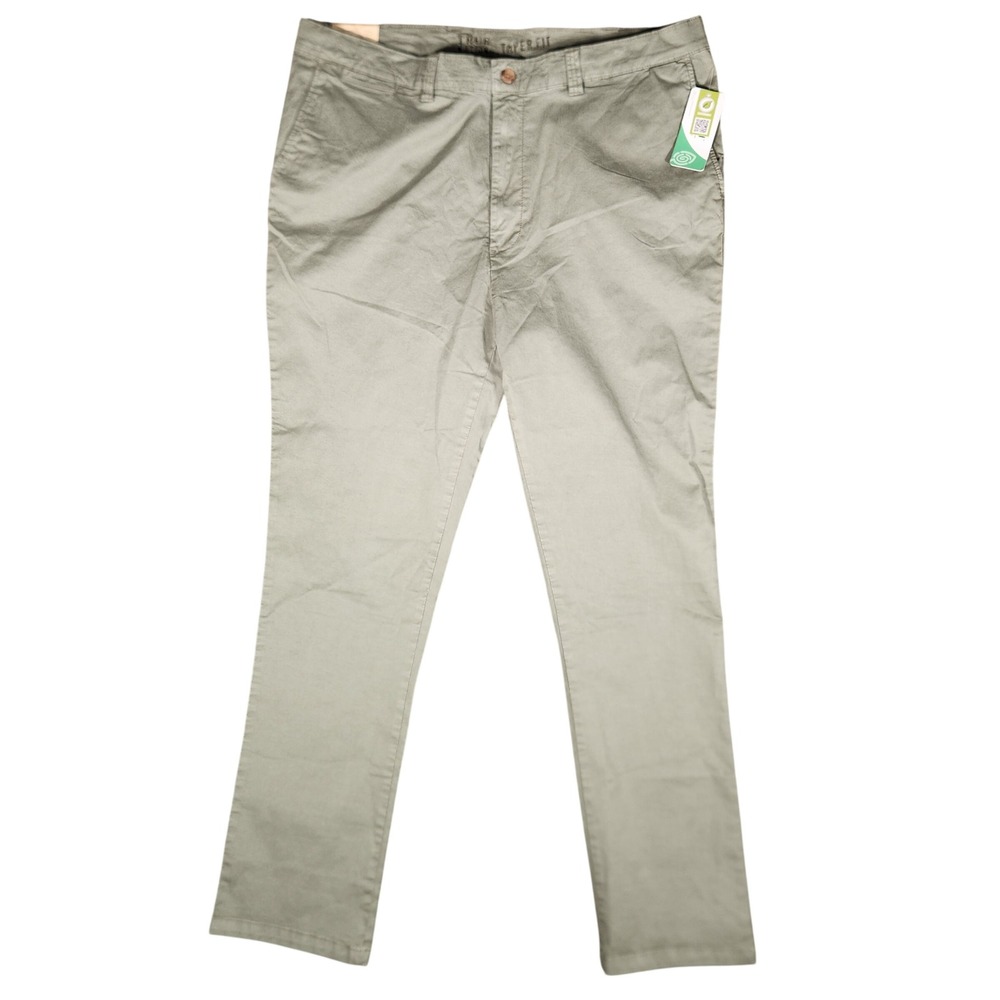 True Nation Pants Mens 42x31 Taper Fit Olive Green Tencel Stretch DXL NEW